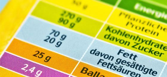 Nährwerttabelle